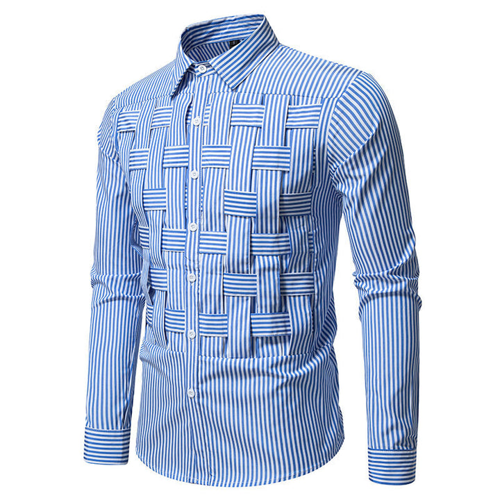 Men's long-sleeve shirt with a modern striped pattern and innovative structure Lune London