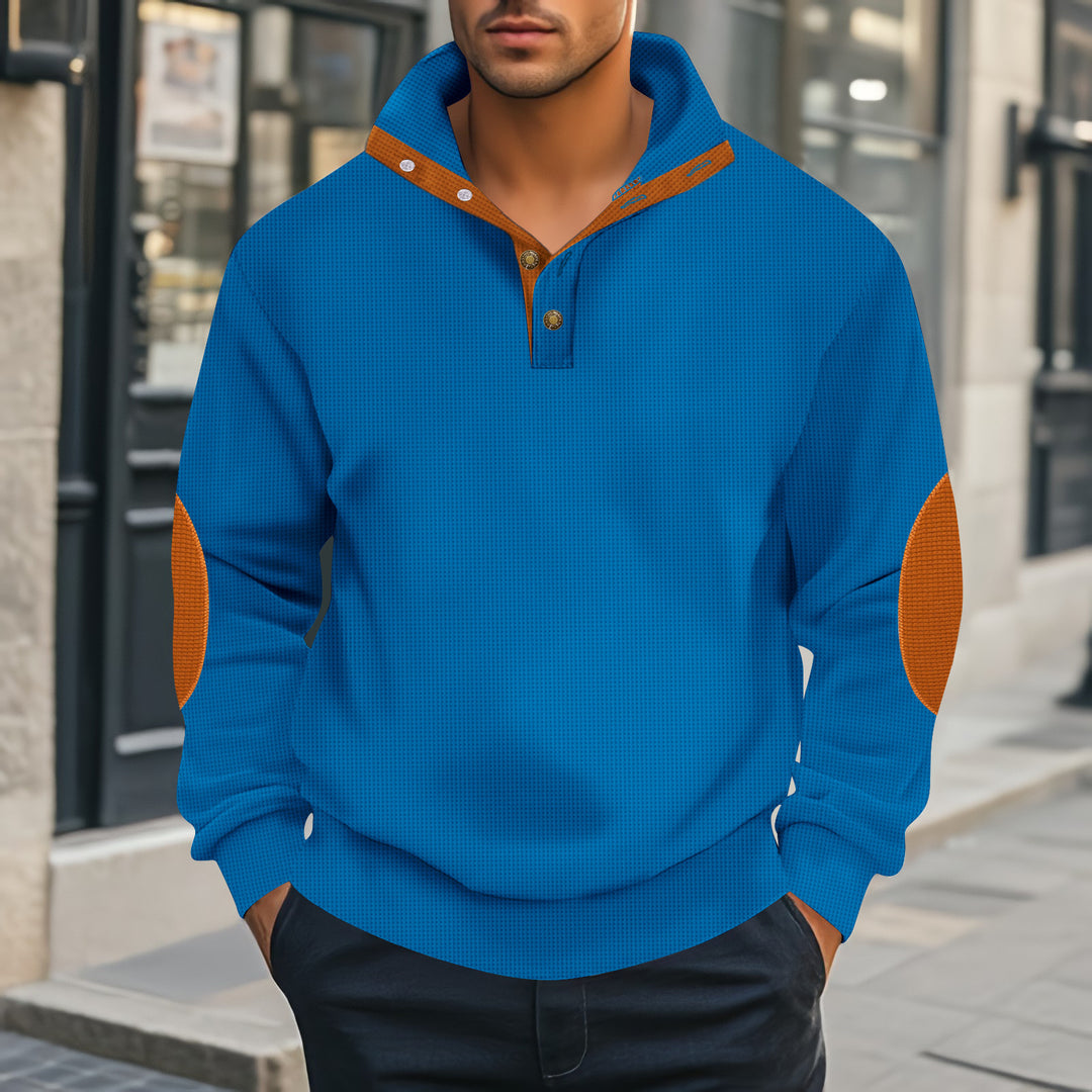 Men's Henley sweater with textured design and contrasting accents Lune London