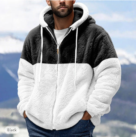 Soft fleece jacket for men with hood Amarae