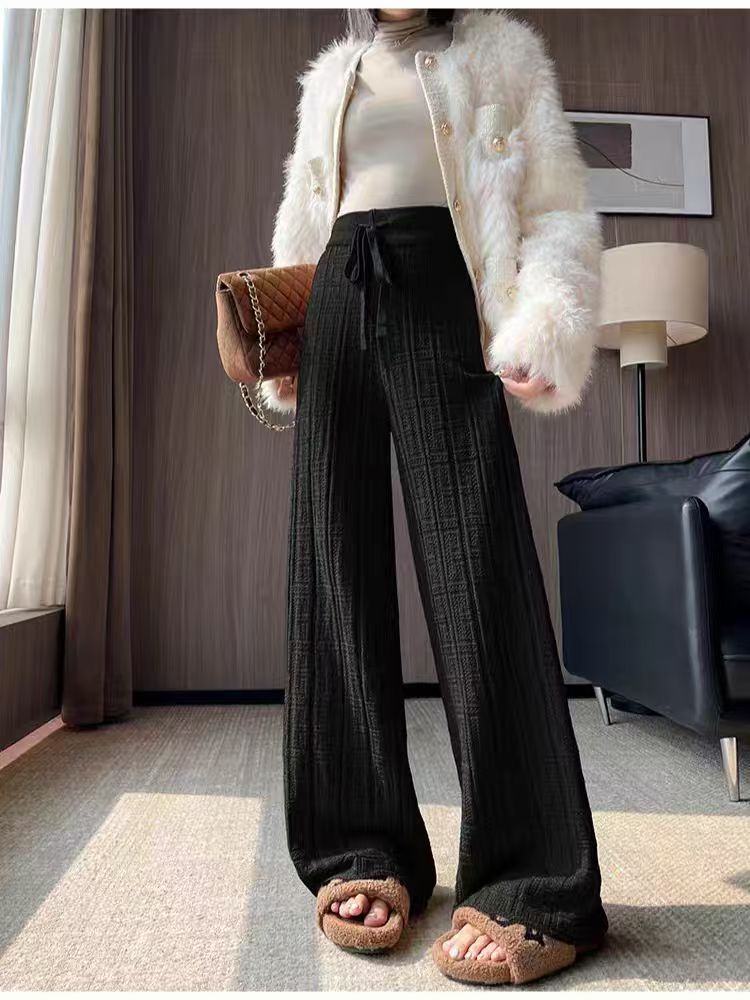Pantalons d'été amples pour femmes avec taille élastique et motif rayé ferme Chic & Stil