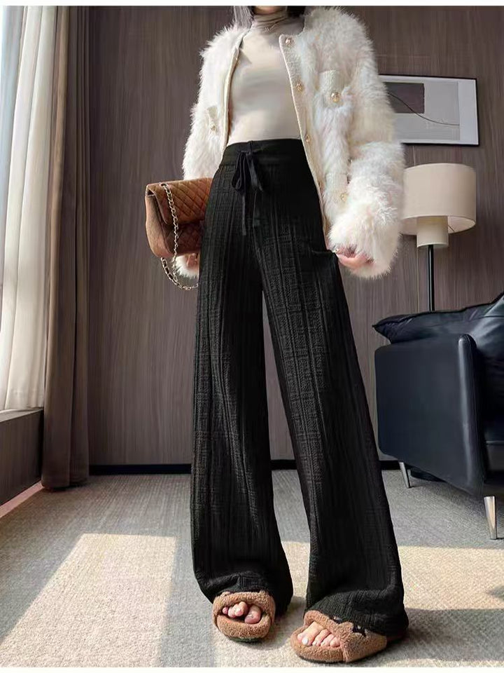 Pantalons d'été amples pour femmes avec taille élastique et motif rayé ferme Chic & Stil