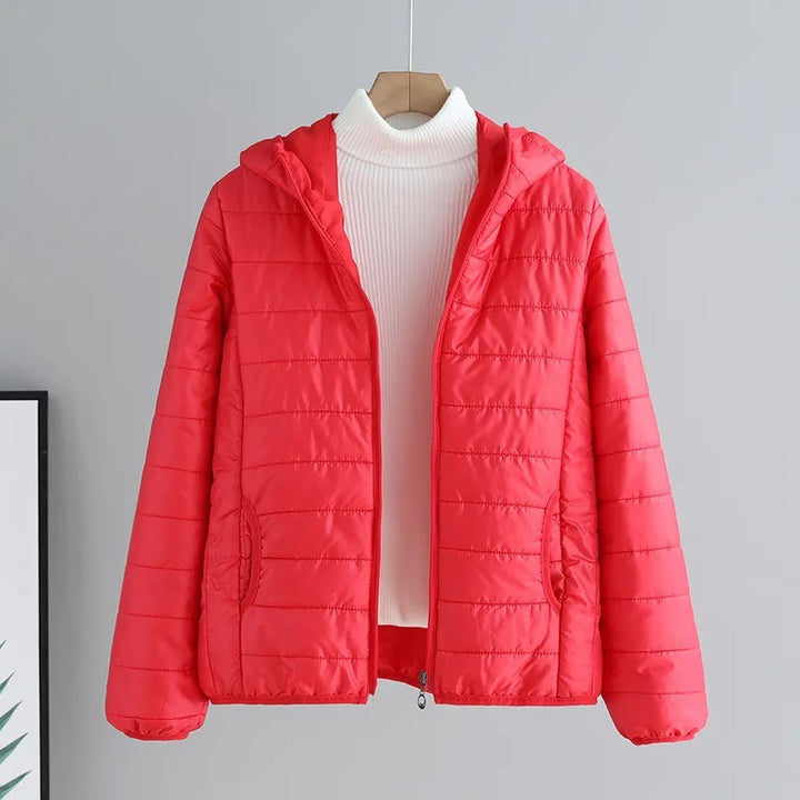 Ladies quilted transitional jacket with hood and modern cut Amarae