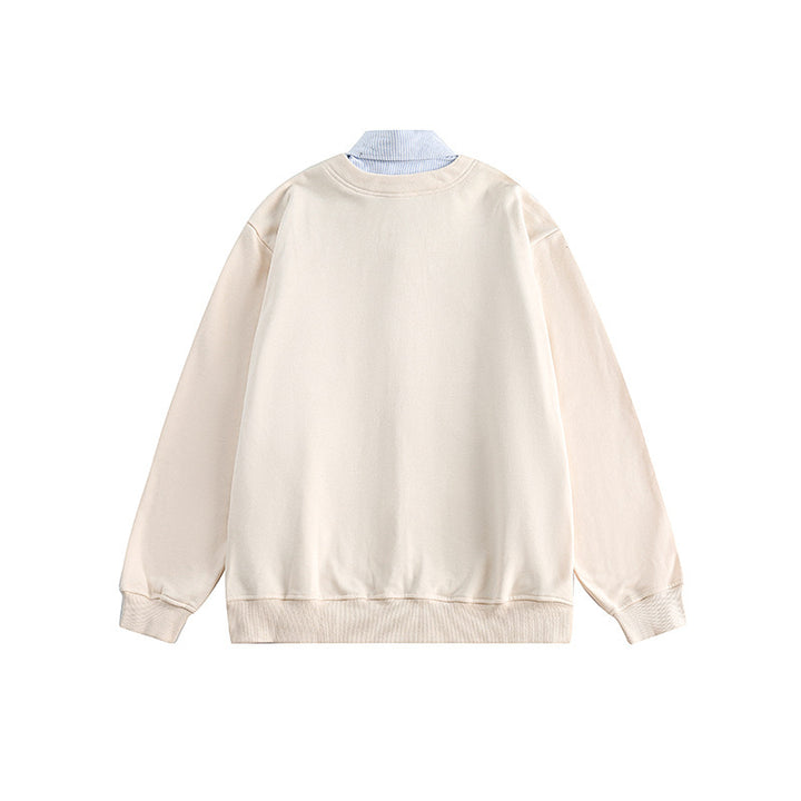 Men's oversized knit cardigan in sweatshirt style with V-neck and button placket Amarae