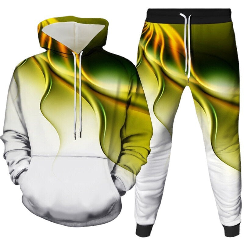 Men's hoodie set and jogger pants with modern graphic print Lune London
