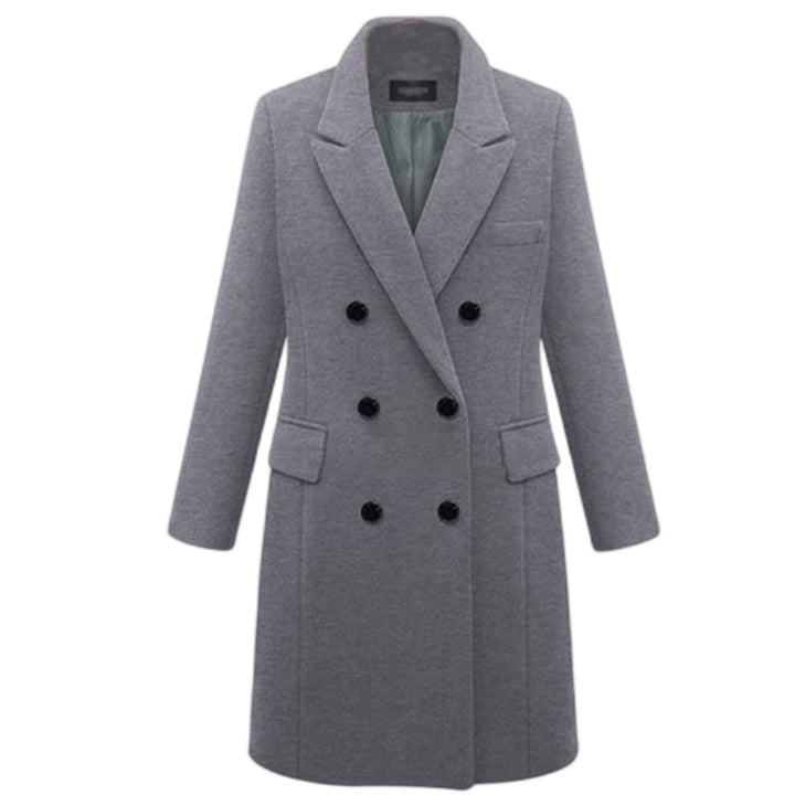 Elegant wool coat for women with double-breasted buttons and pockets Amarae