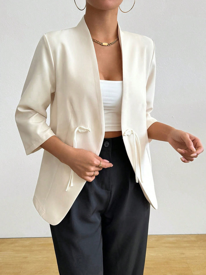 Women's wrap jacket with waist tie and relaxed fit Lune London