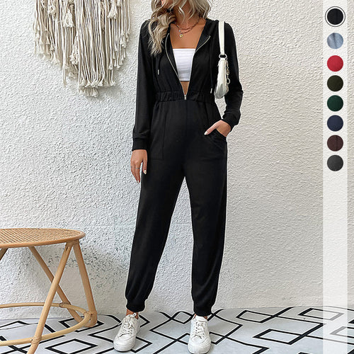 Ladies fashionable jumpsuit with stylish zipper and practical pockets Amarae
