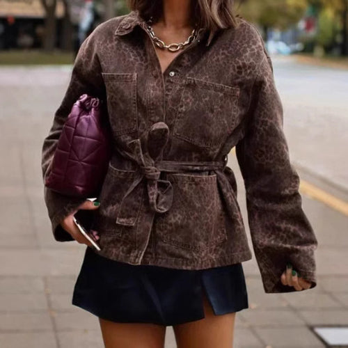 Linen blazer for women with a fitted cut and a belt Amarae