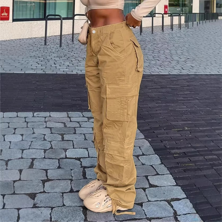 Women Cargo Pants in Relaxed Wide-Leg with Multiple Pockets and Reinforced Seams Amarae