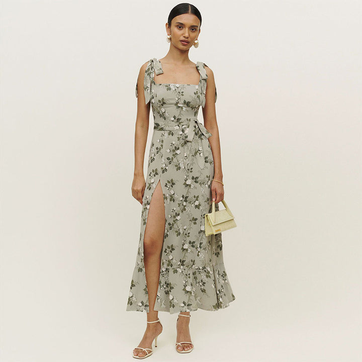 Robe maxi femme à motif floral et détails volants débardeur Chic & Stil