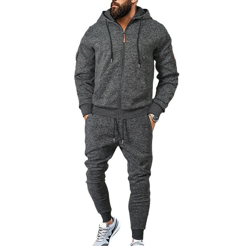 Men's Hooded Sports Tracksuit with Functional Zip Pockets Lune London