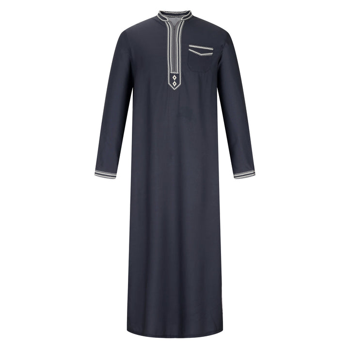 Men's long traditional dress with decorative embroidery and elegant button placket Lune London