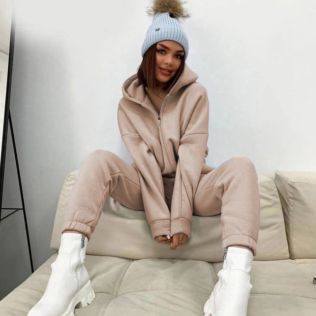 Ladies sporty jumpsuit with soft lining and practical zippers Lune London
