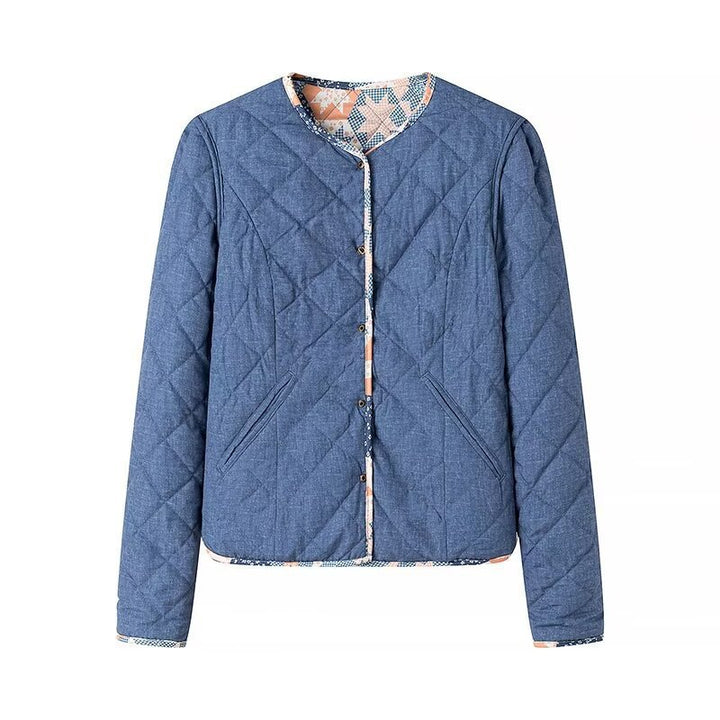 Veste matelassée de mode pour femme avec motif floral et poches pratiques