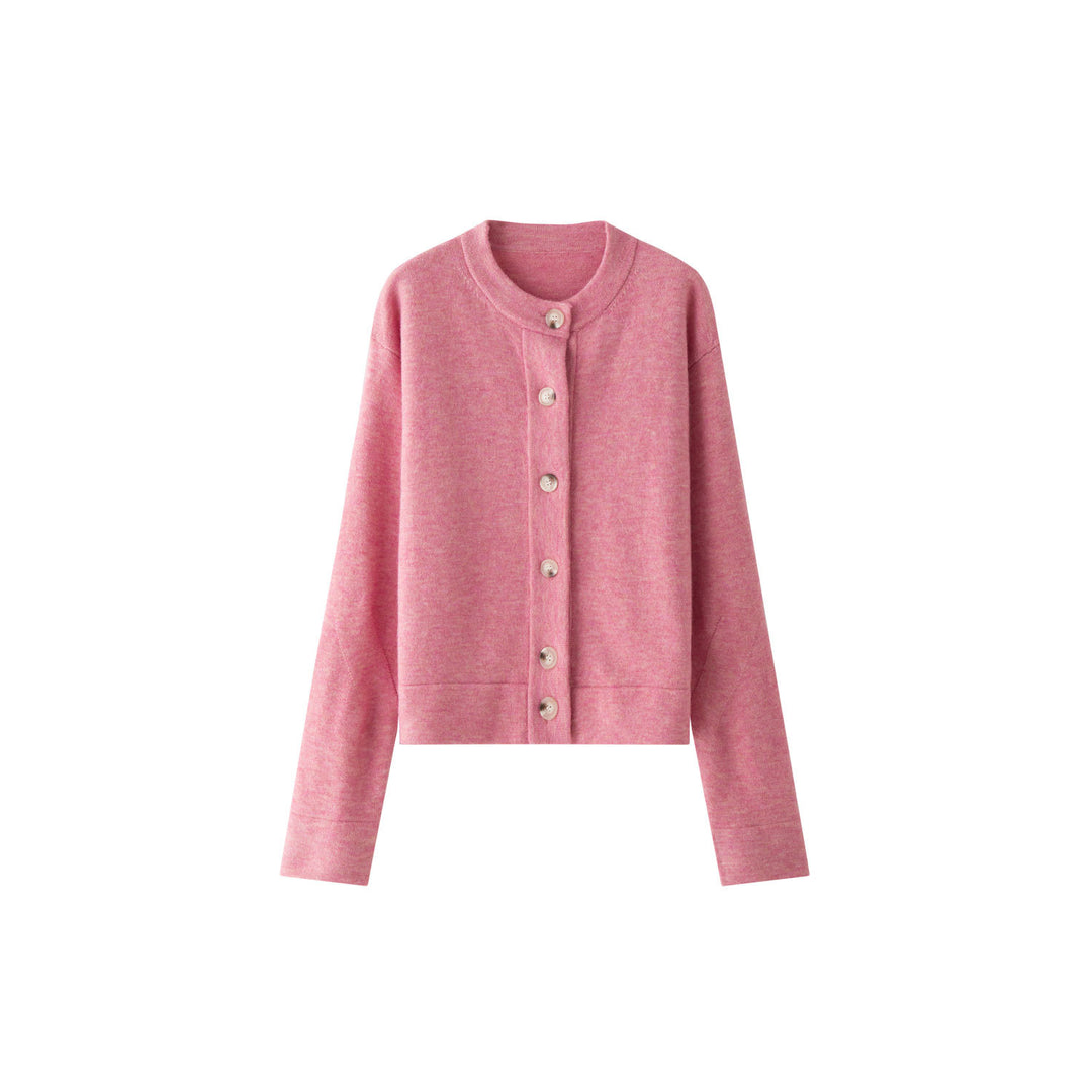 Women's Loose Fine Knit Button Cardigan with Drop Shoulder Amarae