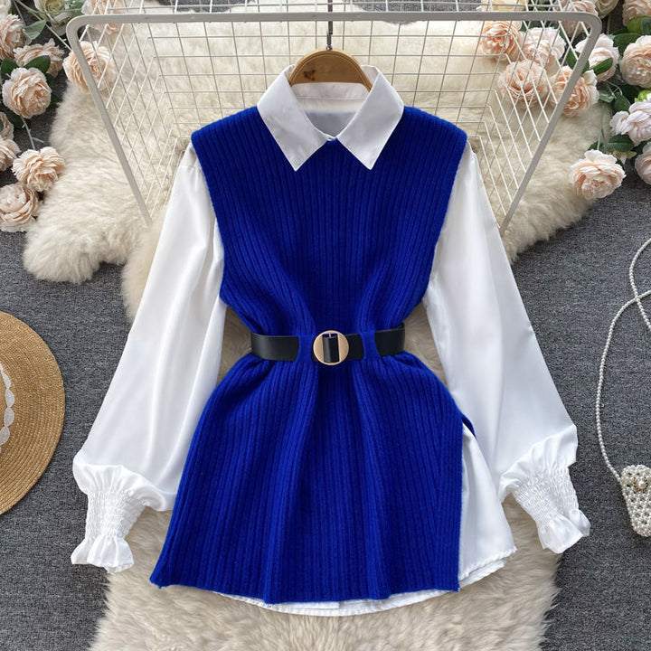 Robe en tricot pour femmes avec un look de blouse élégante Chic & Stil