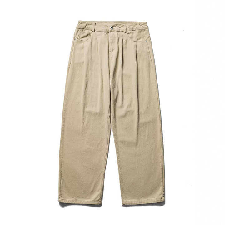 Men's wide pleated trousers in relaxed fit made of cotton twill Amarae
