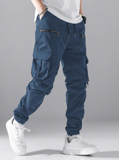 Men's cargo pants with modern zippered pockets Lune London