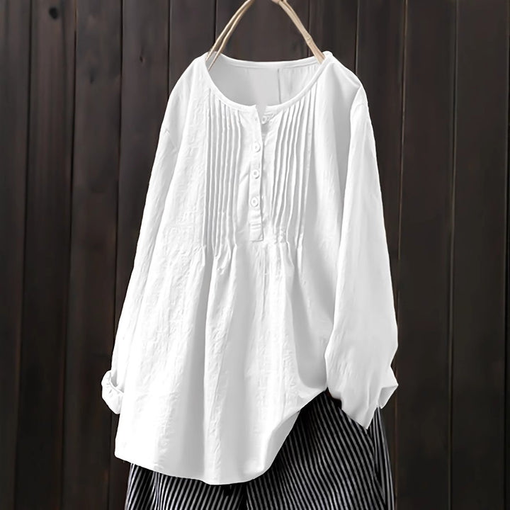 Women's blouse with pleats and button placket Lune London