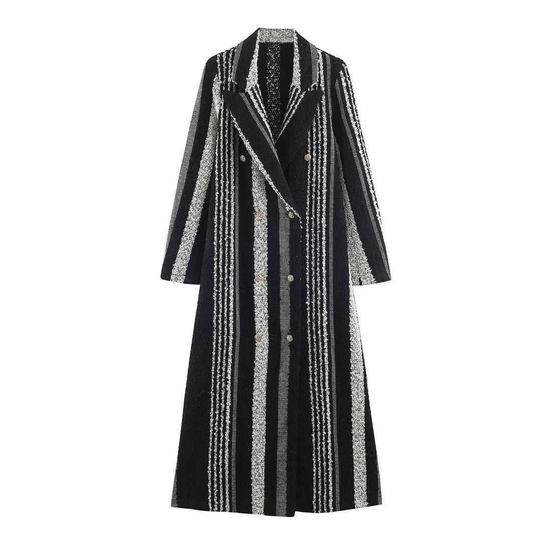 Women Longer Structured Double-Breasted Wool Blend Coat Amarae