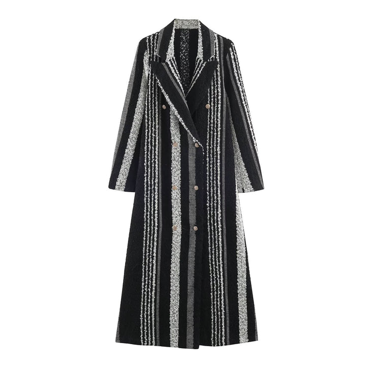 Women Longer Structured Double-Breasted Wool Blend Coat Amarae