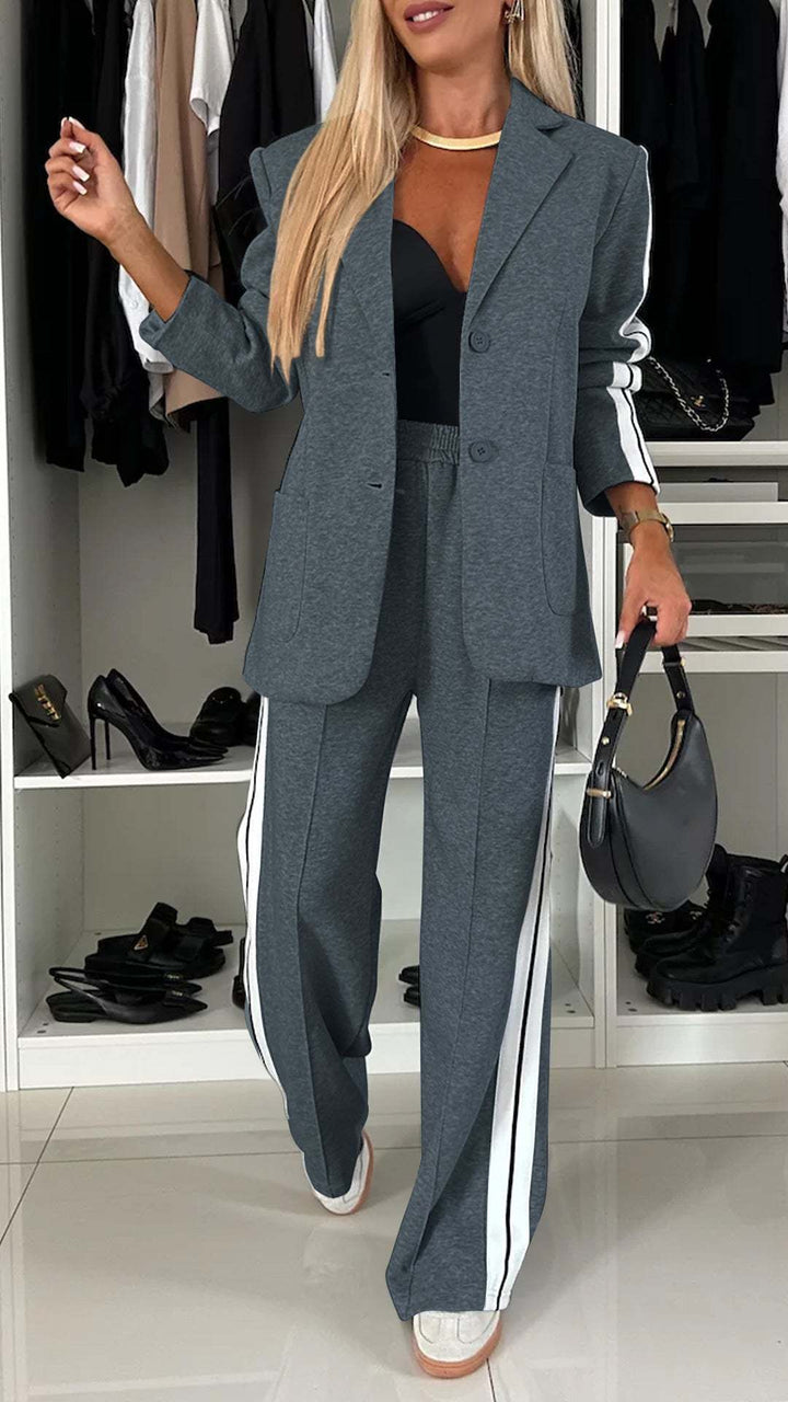 Stylish business suit set for women with wide pants and casual blazer Lune London