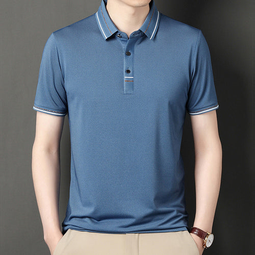 Men's modern polo in textured material with elegant accents Amarae