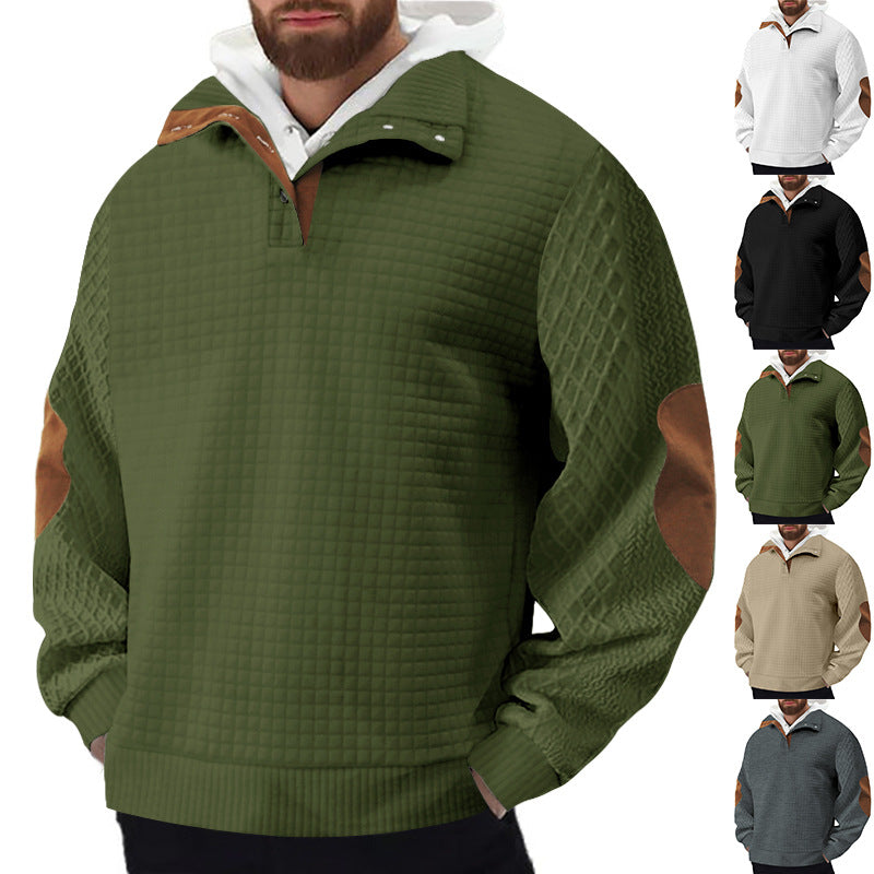 Men's sturdy fleece sweater with high collar and structured design Amarae