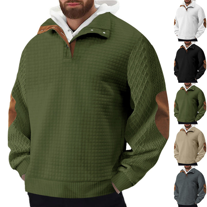 Men's sturdy fleece sweater with high collar and structured design Amarae
