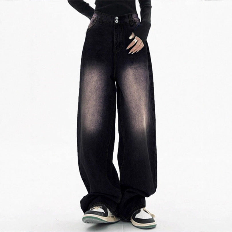 Women's High-Waisted Baggy Jeans made of Denim with Extra Wide Leg and Used-Fade Amarae