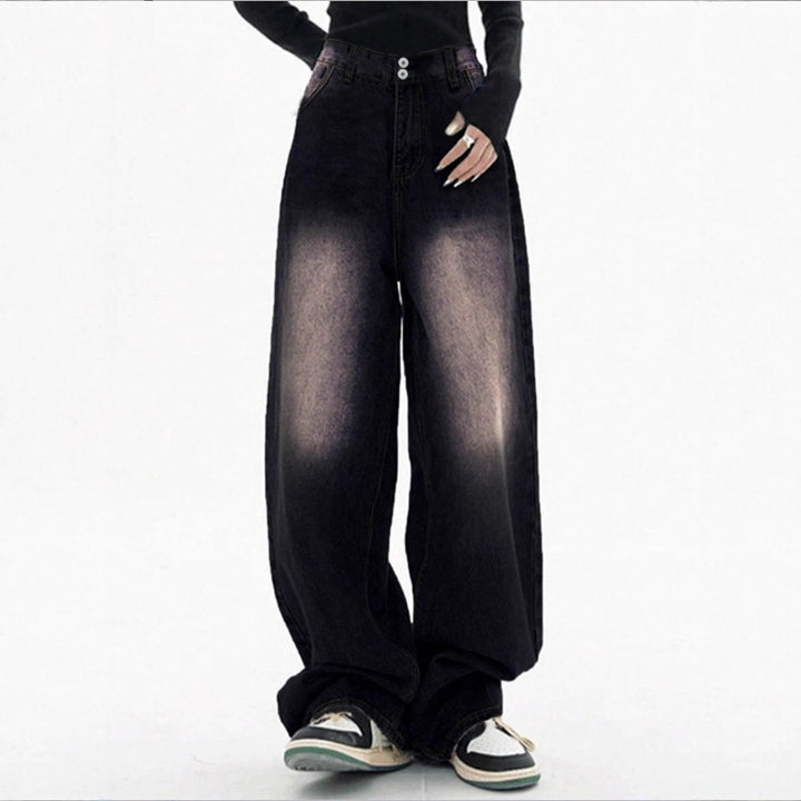 Women's High-Waisted Baggy Jeans made of Denim with Extra Wide Leg and Used-Fade Amarae