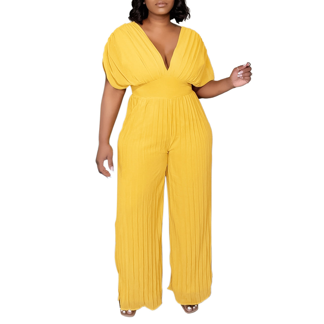 Pleated jumpsuit for women with voluminous sleeves Lune London