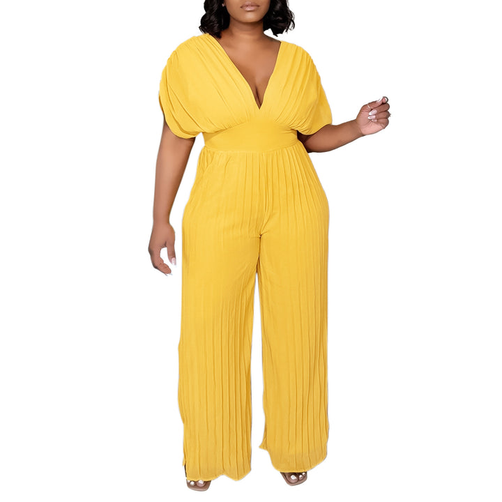 Pleated jumpsuit for women with voluminous sleeves Lune London