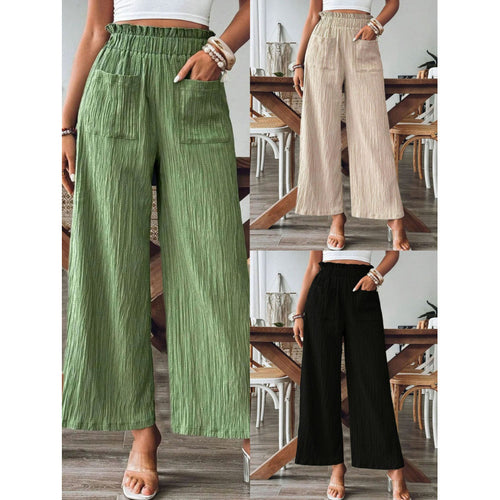 Airy palazzo pants for women with elastic waistband and large pockets Amarae