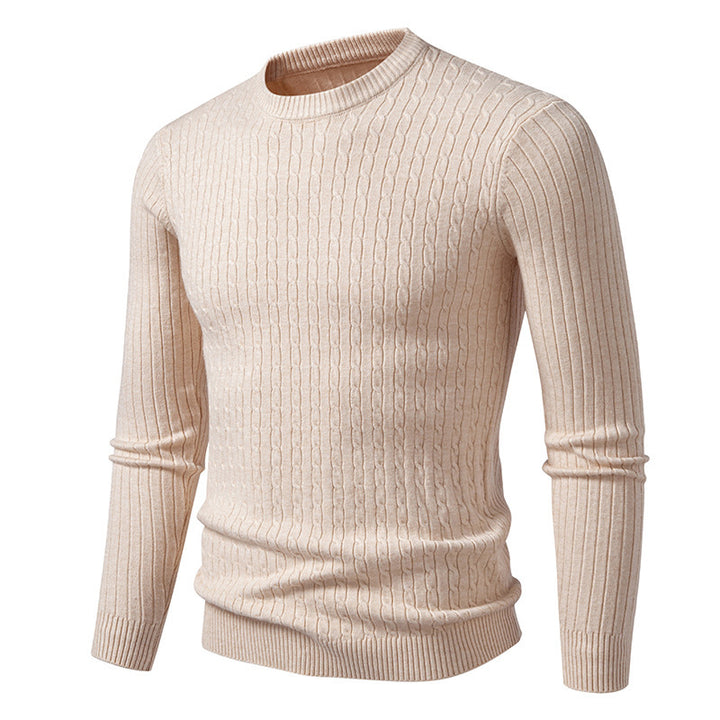 Thick knit sweater for men with elegant braid pattern Lune London