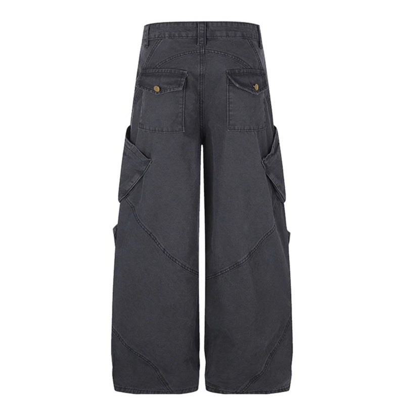 Women Wide High-Waist Cargo Culotte Pants with Multi-Pockets Amarae