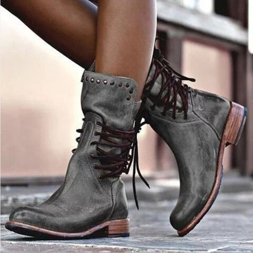 Fashion ankle boots for women with decorative lace and stud details Amarae