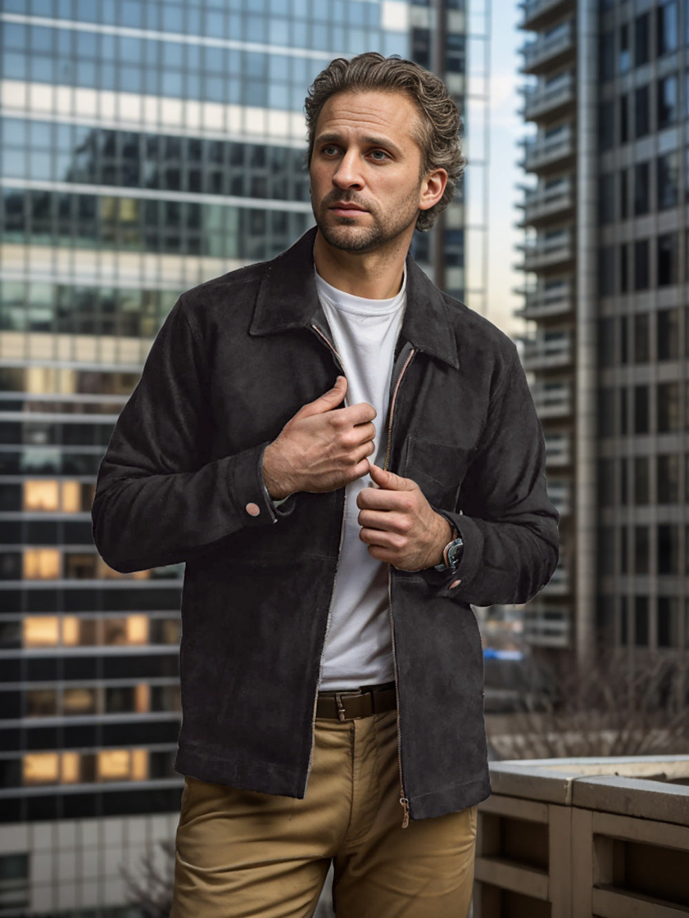 Softshell jacket for men with stand-up collar Amarae