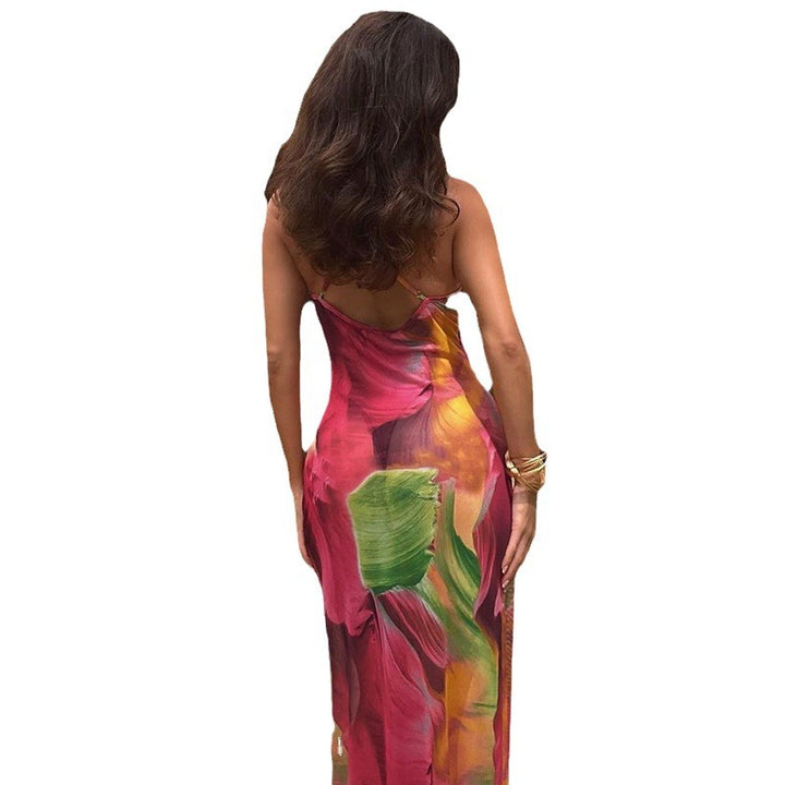 Spaghetti strap maxi dress for women with vibrant floral print Lune London