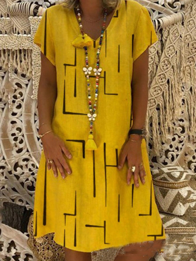 Casual summer dress for women with a modern graphic design and a flattering cut Lune London