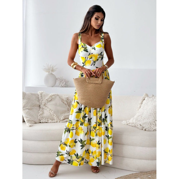 Lune London Floral Print Maxi Split Dress for Women