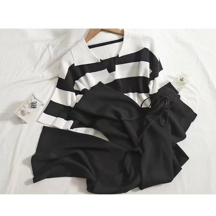 Casual and trendy 2-piece set for women with stripes and wide legs Lune London