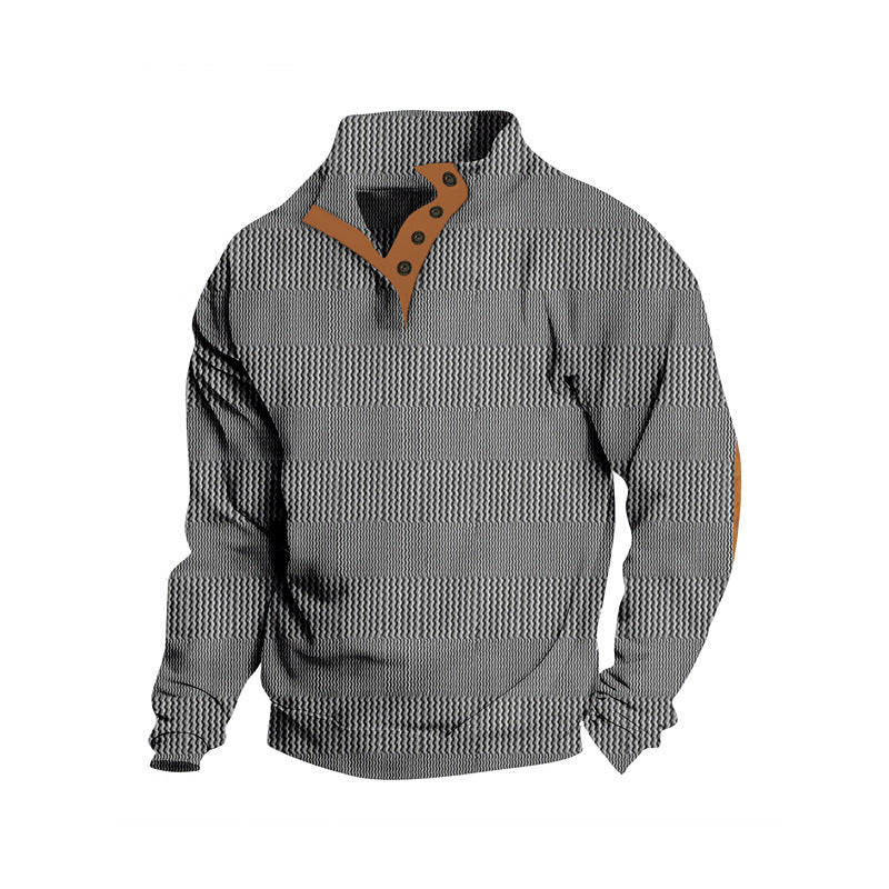 Fashion sweater for men with textured collar Lune London