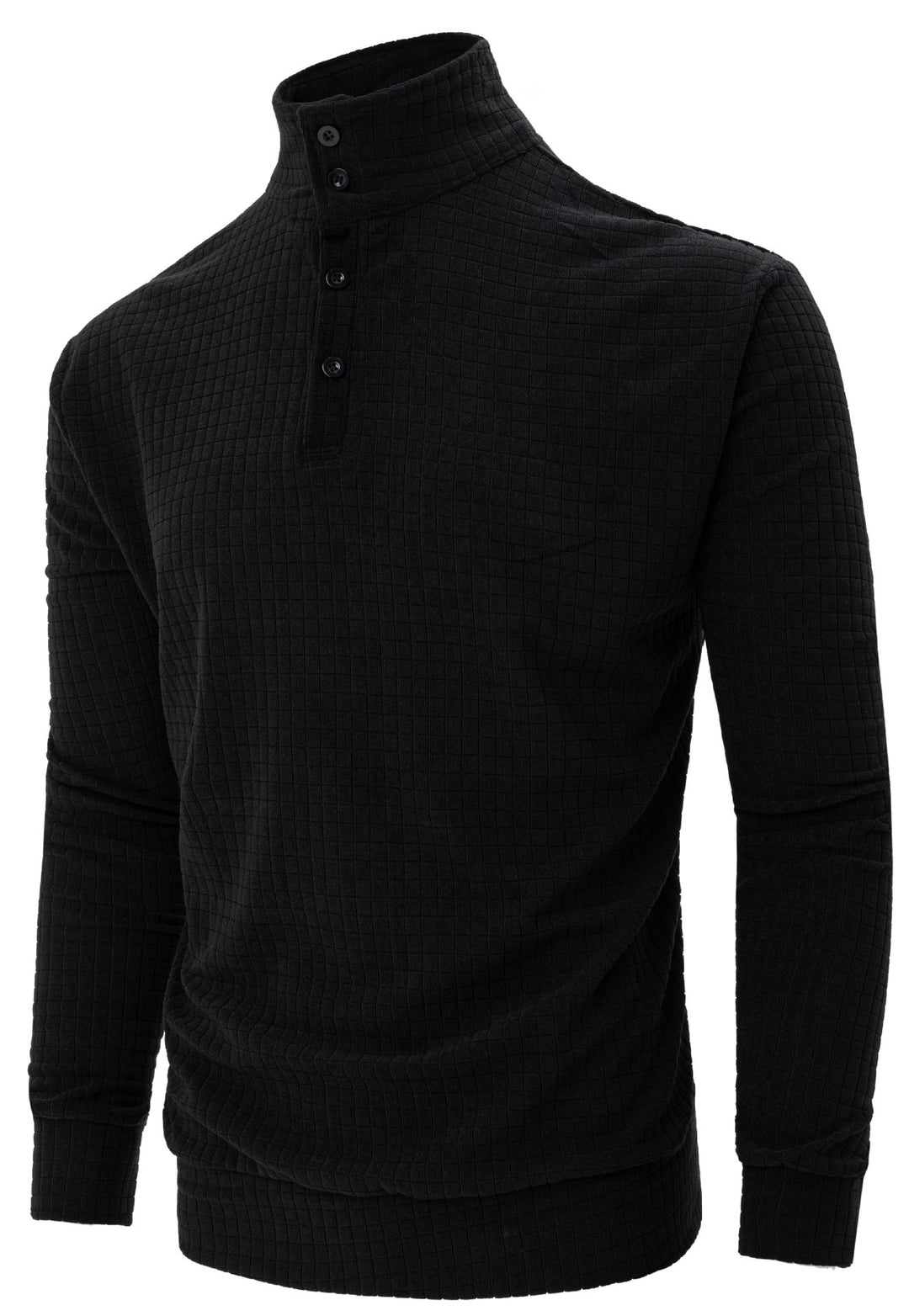 Men's Long Sleeve Polo with Structured Surface Lune London