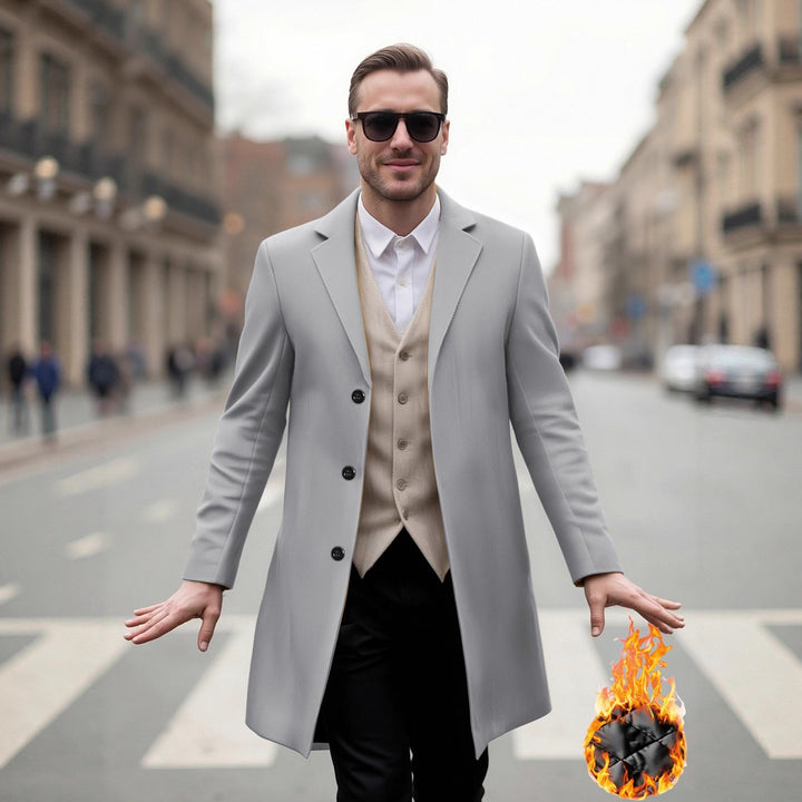 Elegant long coat for men with a modern cut and optimal wearing comfort Lune London