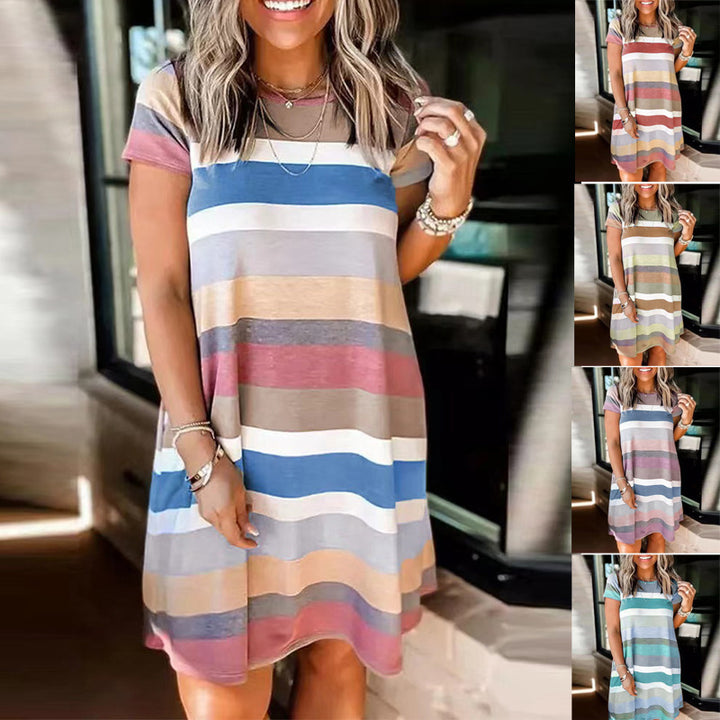 Ladies Leisure Striped Floating Dress Lune London