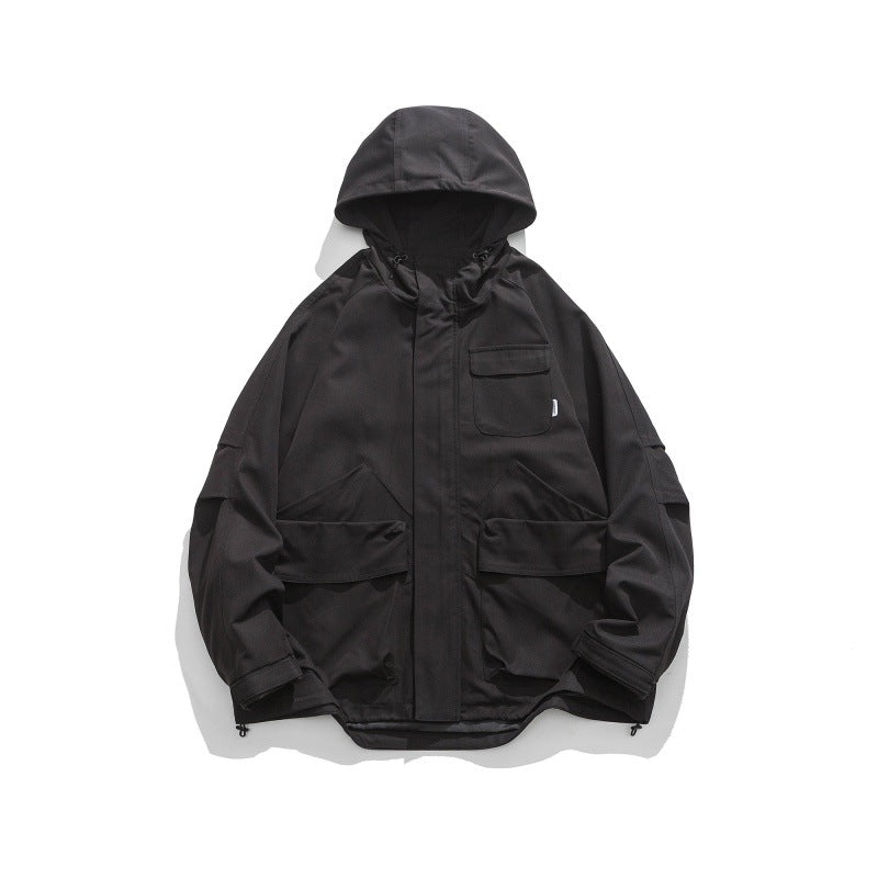 Unisex Boxy-Utility-Hooded Jacket with Multiple Pockets, Adjustable Hem and Windproof Shell Amarae