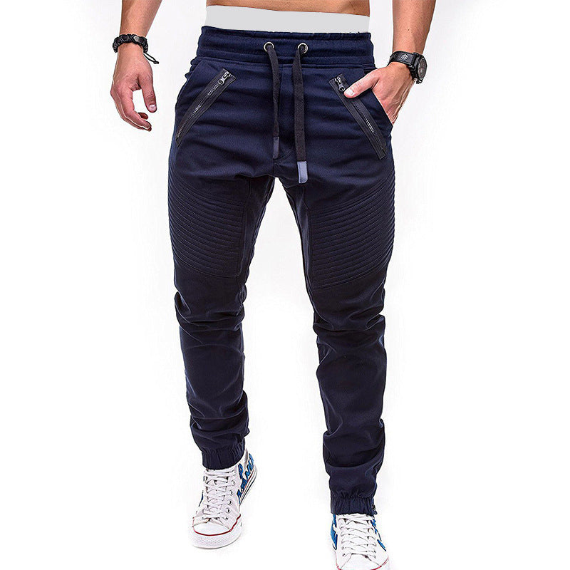 Trendy men's jogging pants with zipper and elastic waist Lune London