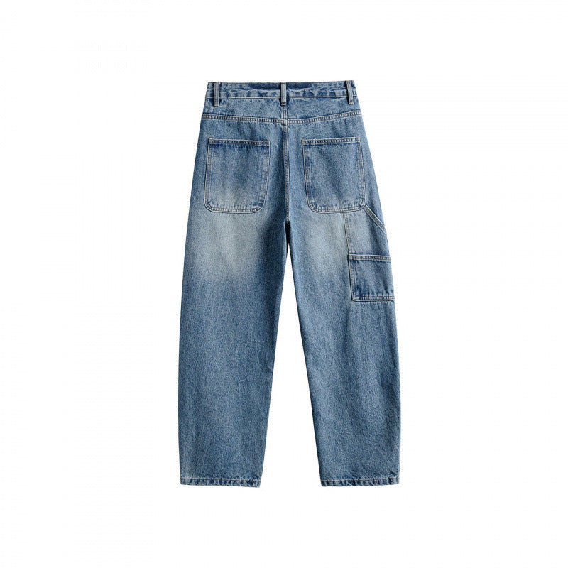 Men's Wide Patchwork Denim Jeans in Baggy Cut with Inserted Knee Panels Amarae