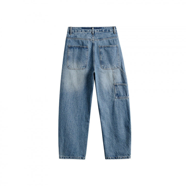 Men's Wide Patchwork Denim Jeans in Baggy Cut with Inserted Knee Panels Amarae